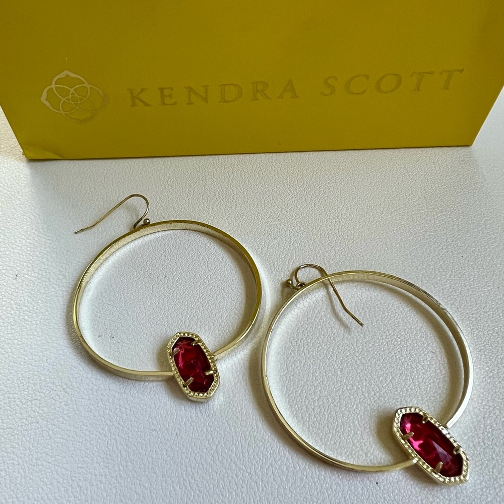 Kendra Scott Gold and Ruby Earrings